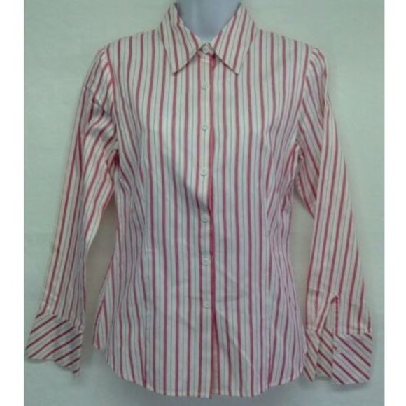 Talbots Stripe Button Front Button Cuff - Picture 1 of 5